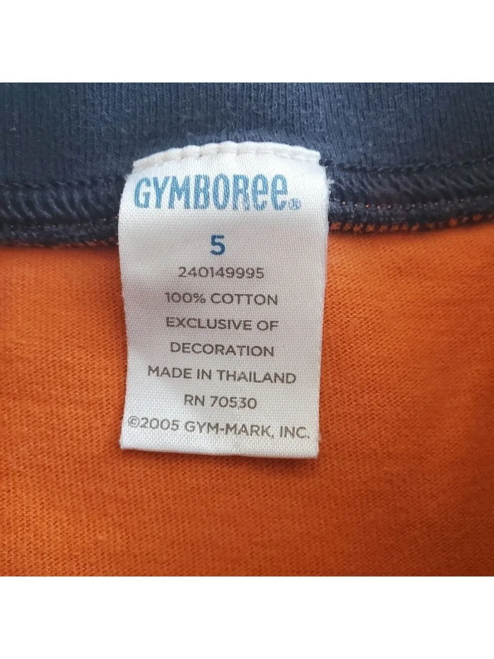 K1128 Gymboree Boys Football Long Sleeve Shirt Orange Black Size 5